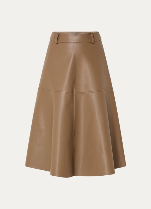 Bruuns Bazaar Imma midi rok van imitatieleer - voorkant 4 bruin