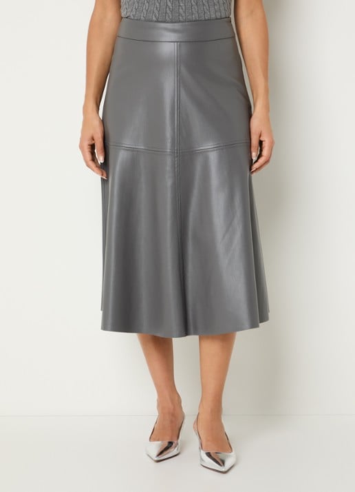 Bruuns Bazaar Imma midi rok van imitatieleer