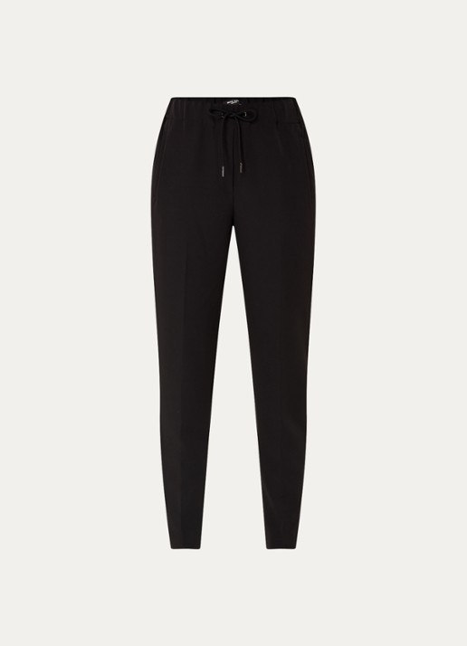 Bruuns Bazaar Liwa high waist tapered fit chino met steekzakken - voorkant zwart