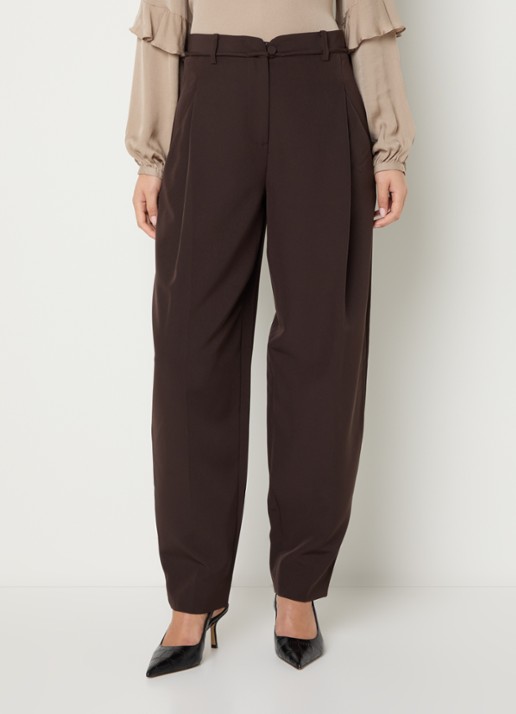 Bruuns Bazaar Ruby high waist wide fit pantalon met steekzakken
