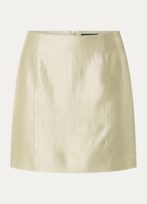 Bruuns Bazaar Sussan mini rok met metallic finish - voorkant 2 goud