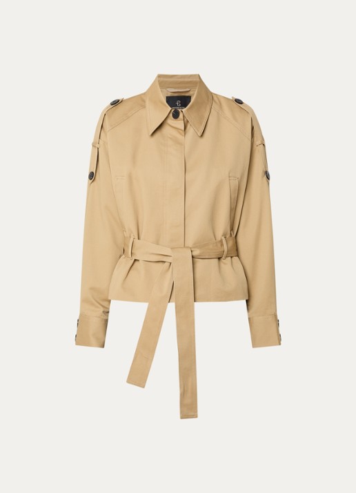 Bruuns Bazaar Tilia trenchcoat met steekzakken - voorkant 3 camel