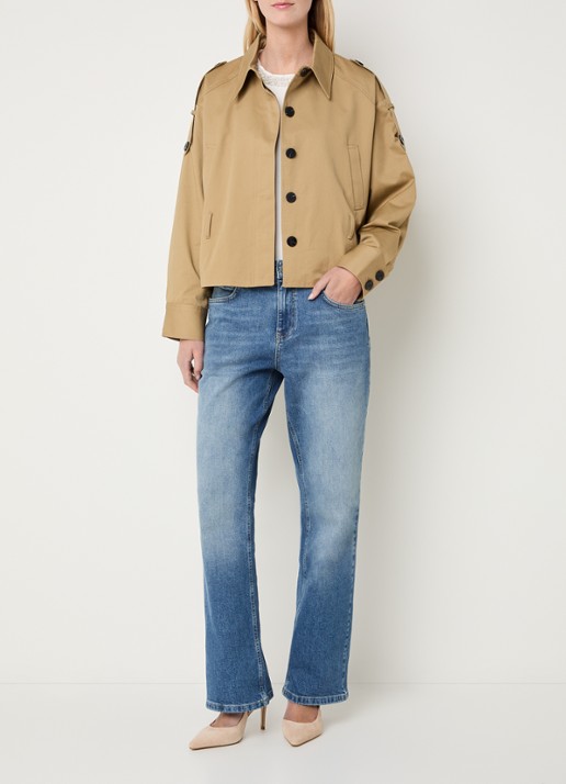 Bruuns Bazaar Tilia trenchcoat met steekzakken - voorkant 4 camel