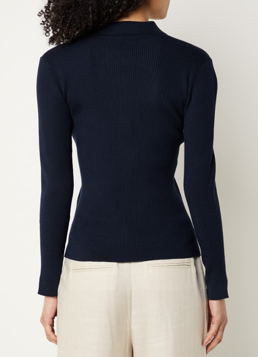 Bruuns Bazaar Top met knoopsluiting - achterkant 4 donkerblauw