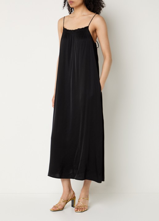 Bruuns Bazaar Tora midi jurk met steekzakken