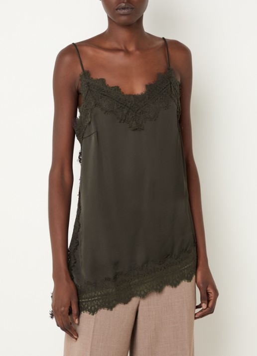 Bruuns Bazaar WeckiaBBCamila spaghetti top met details van kant