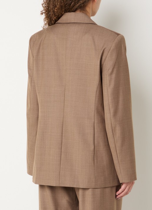 Bruuns Bazaar Willi blazer met klepzakken en schoudervulling - achterkant bruin