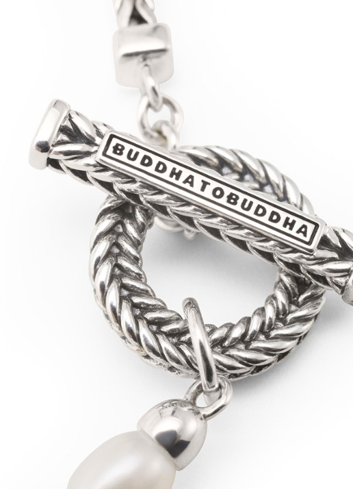Buddha to Buddha Barbara armband van zilver met zoetwaterparel - detail 4 zilver