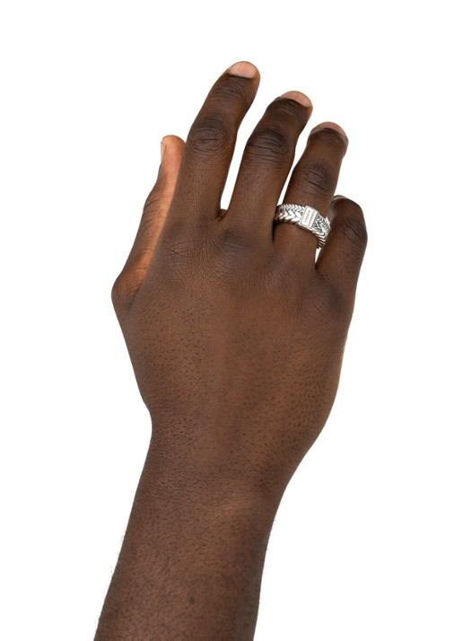 Buddha to Buddha Barbara Double ring van zilver - voorkant 6 zilver