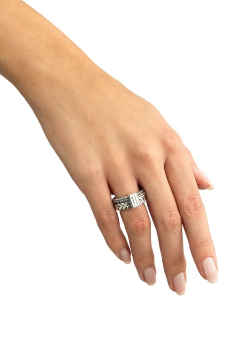 Buddha to Buddha Barbara Double ring van zilver - detail 3 zilver