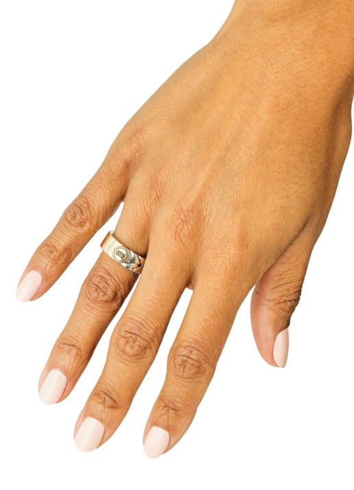 Buddha to Buddha Barbara Dual ring van zilver met detail van 14 karaat goud - detail 3 zilver