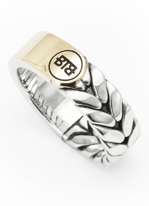 Buddha to Buddha Barbara Dual ring van zilver met detail van 14 karaat goud - detail 4 zilver