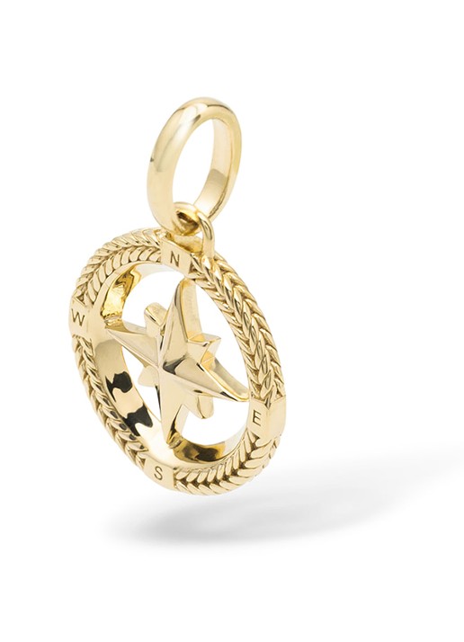 Buddha to Buddha Barbara Mini Kompas hanger verguld - voorkant 2 goud