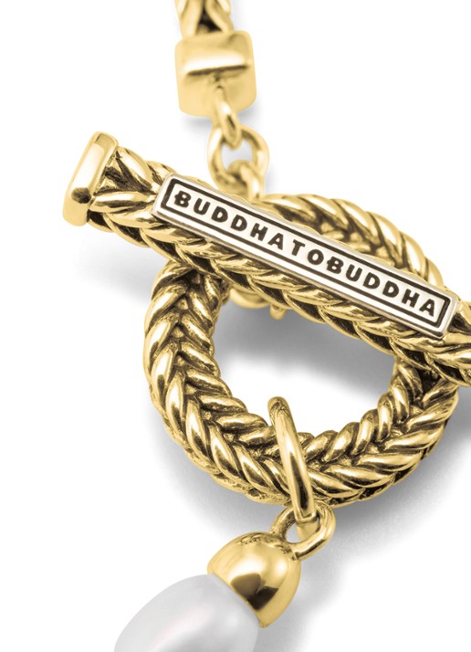 Buddha to Buddha Barbara Mini Pearl armband verguld - detail 3 goud