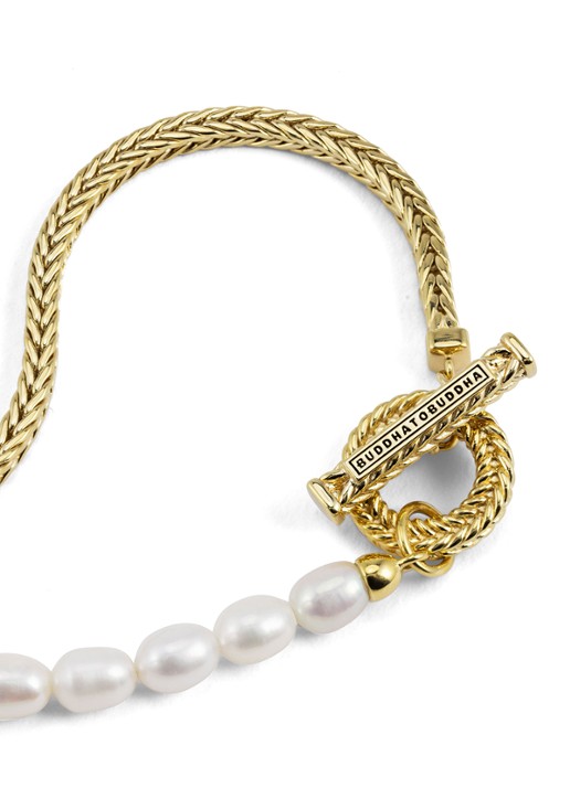 Buddha to Buddha Barbara Mini Pearl ketting verguld - detail 4 goud