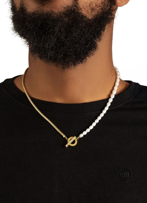 Buddha to Buddha Barbara Mini Pearl ketting verguld - voorkant 2 goud