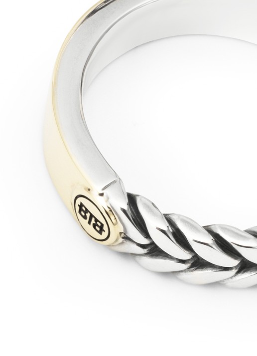 Buddha to Buddha Barbara Small Dual ring van zilver met detail van 14 karaat goud - detail 2 zilver