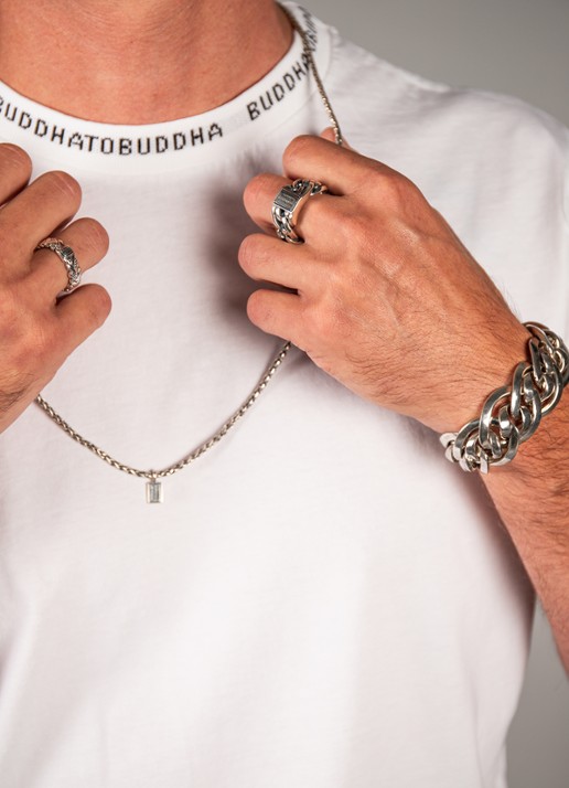 Buddha to Buddha Barbara XS ketting van zilver - voorkant 2 zilver