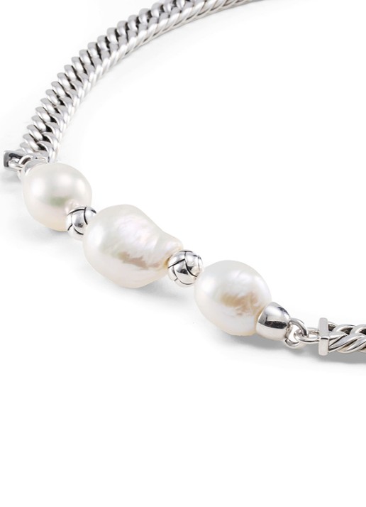 Buddha to Buddha Barok Parel ketting van zilver - detail zilver
