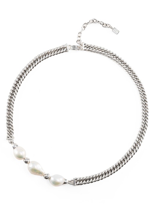 Buddha to Buddha Barok Parel ketting van zilver