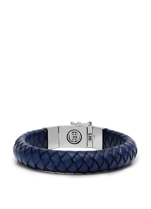 Buddha to Buddha Ben armband van leer - detail 4 donkerblauw