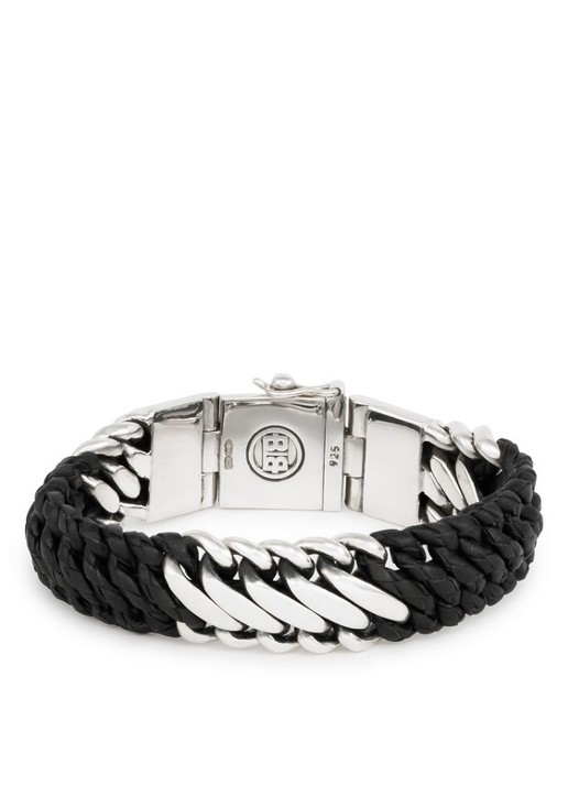 Buddha to Buddha Ben Mix armband van zilver - detail zwart