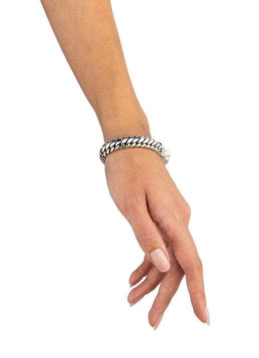 Buddha to Buddha Ben schakelarmband van zilver - voorkant 2 zilver