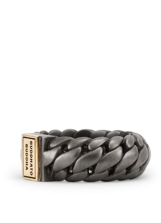 Buddha to Buddha Ben Small ring van zilver met detail van 14 karaat goud - detail 5 donkergrijs
