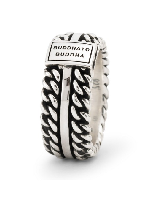 Buddha to Buddha Chain Texture ring van zilver - detail 4 zilver
