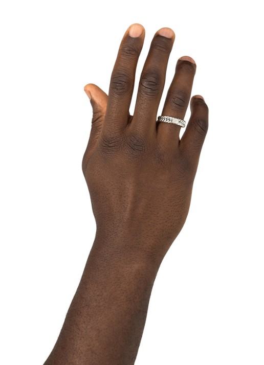 Buddha to Buddha Chain XS ring van zilver - voorkant 4 zilver