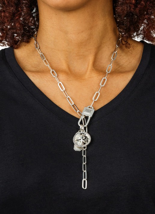 Buddha to Buddha Chainlink Lock ketting van zilver - detail 2 zilver