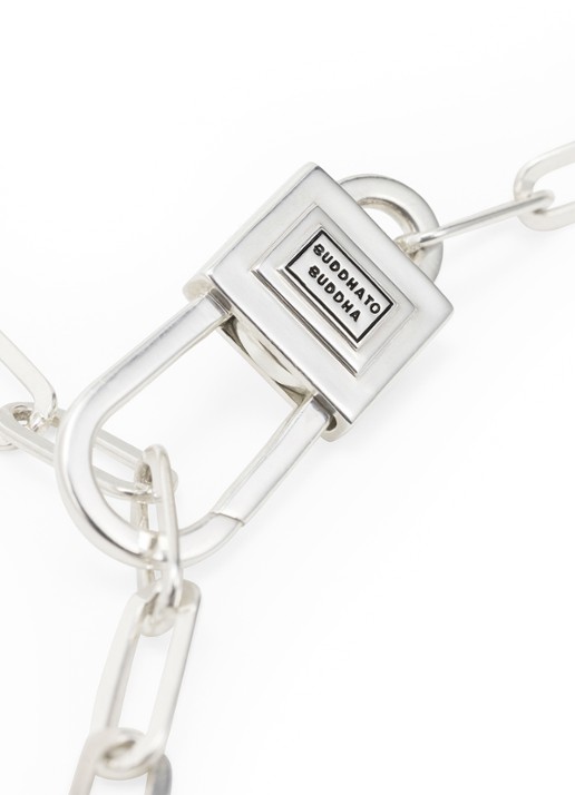 Buddha to Buddha Chainlink Lock ketting van zilver - detail 3 zilver