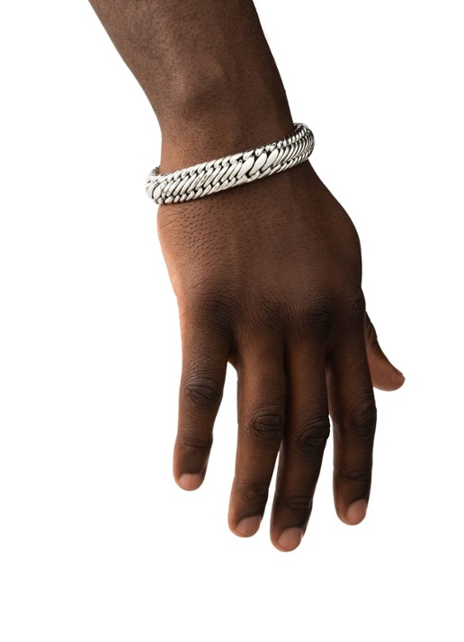 Buddha to Buddha Edwin/Ben Small schakelarmband van zilver - voorkant 2 zilver