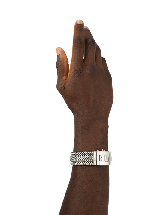Buddha to Buddha Edwin schakelarmband van zilver - voorkant 3 zilver
