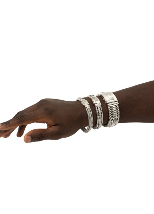 Buddha to Buddha Edwin XS schakelarmband van zilver - detail 2 zilver