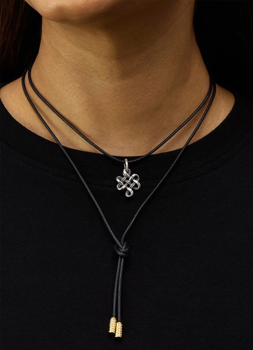 Buddha to Buddha Ellen ketting verguld - voorkant 2 zwart