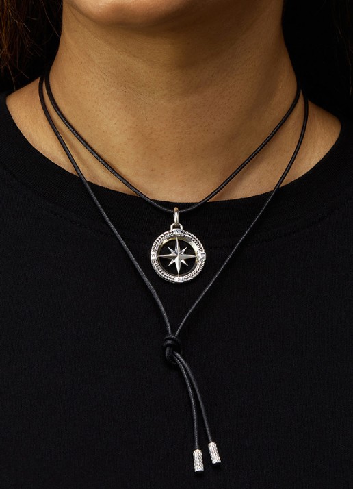 Buddha to Buddha Ellen koord ketting   - voorkant 5 zilver