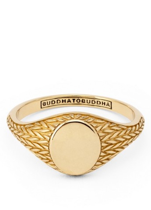 Buddha to Buddha Ellen Signet ring van 14 karaat geelgoud