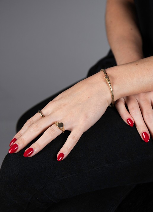 Buddha to Buddha Ellen Signet ring van 14 karaat geelgoud - detail 6 goud