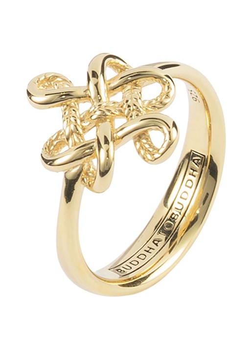 Buddha to Buddha Endless Knot ring verguld  - detail 3 goud