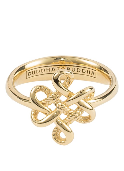 Buddha to Buddha Endless Knot ring verguld