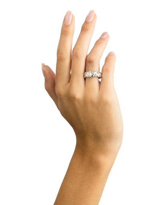 Buddha to Buddha George Texture ring van zilver - detail zilver