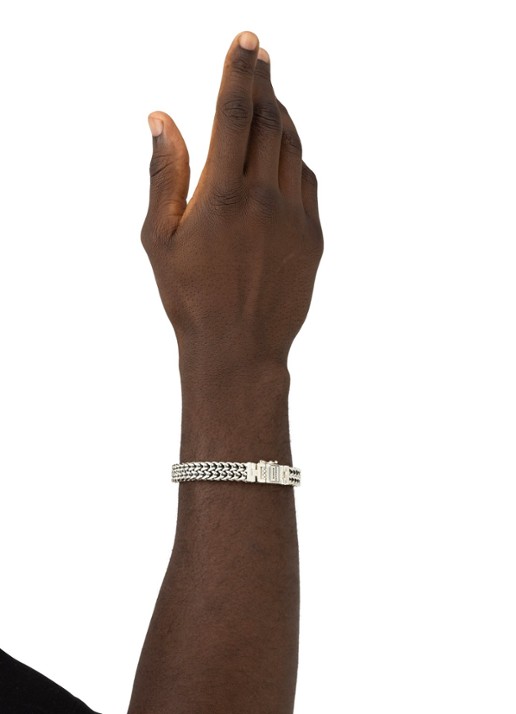 Buddha to Buddha Julius schakelarmband van zilver - voorkant 2 zilver