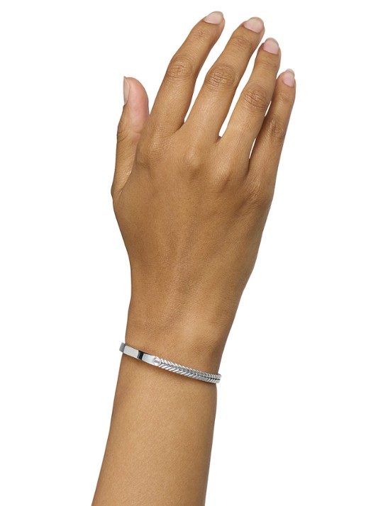 Buddha to Buddha Katja bangle van zilver - voorkant 2 zilver
