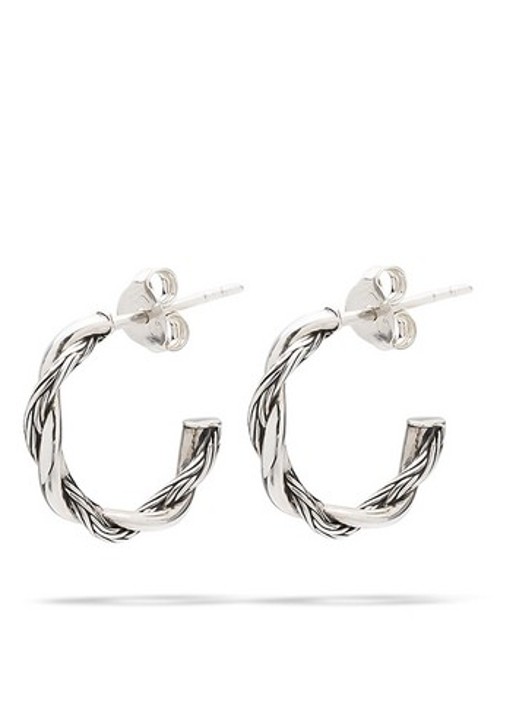 Buddha to Buddha Katja Twist oorringen van zilver  - voorkant zilver