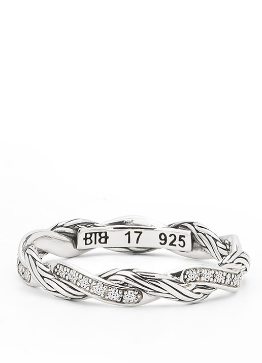 Buddha to Buddha Katja Twist ring van zilver - voorkant 2 zilver