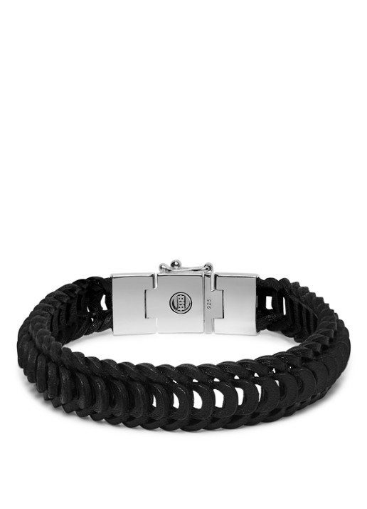 Buddha to Buddha Lars armband van leer - detail 3 zwart