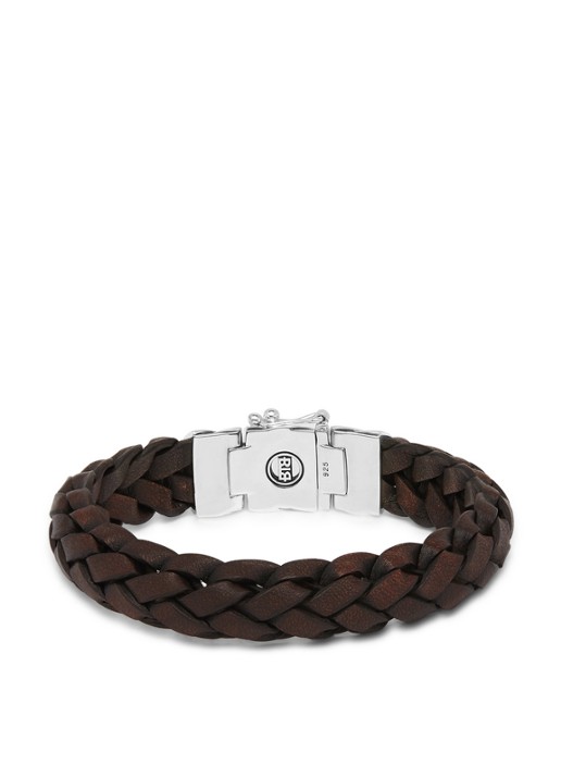 Buddha to Buddha Mangky armband van gevlochten leer - detail 4 donkerbruin