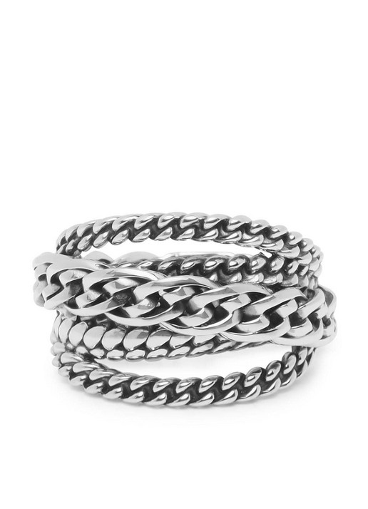 Buddha to Buddha Multi Chain Nathalie ring van zilver - voorkant 3 zilver