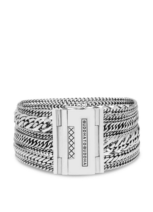 Buddha to Buddha Multi Chain Nathalie schakelarmband van zilver - voorkant 4 zilver